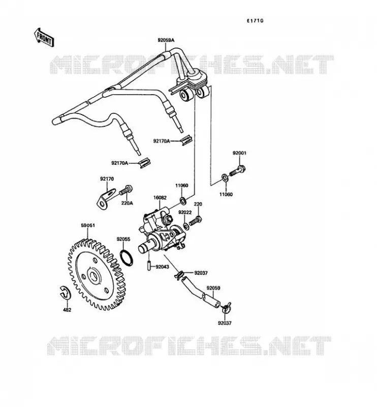 POMPE A HUILE Kawasaki MOTOS 250 1991 KR-1S  KR250-C3