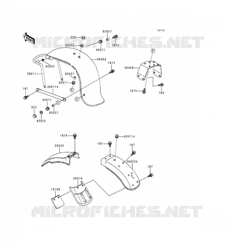 GARDE BOUE Kawasaki MOTOS 1000 2000 KZ1000 POLICE  KZ1000-P19