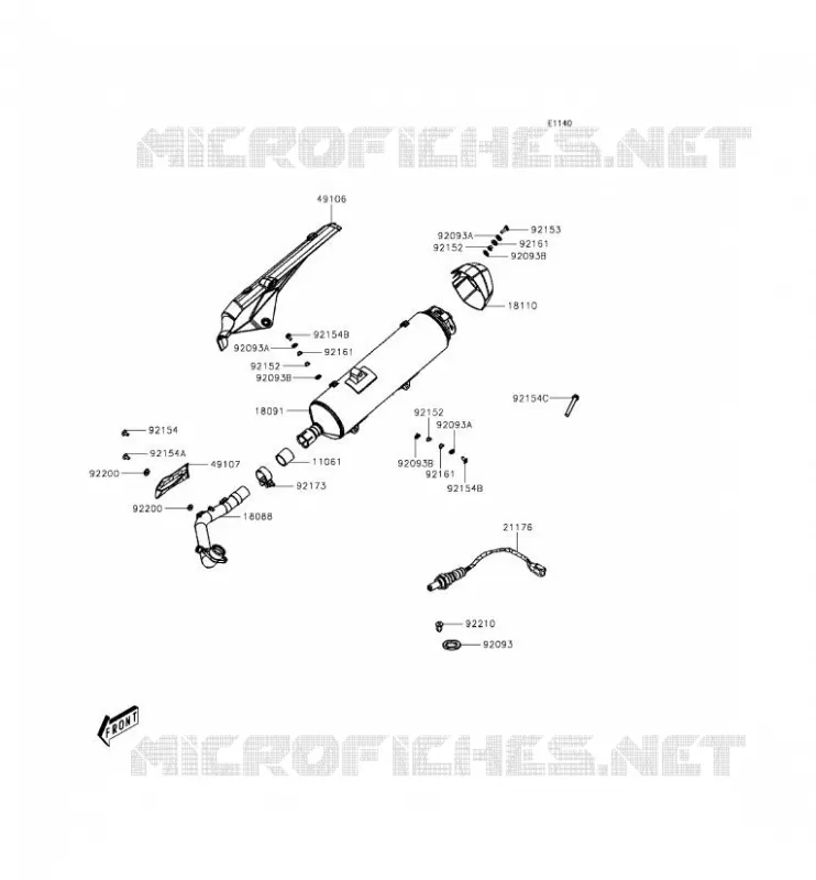 &Eacute;CHAPPEMENT Kawasaki SCOOTER 300 2014 J300  SC300AEF