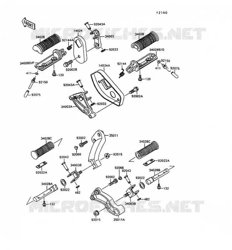 REPOSE PIED Kawasaki MOTOS 1500 1998 VN1500  VN1500-A12