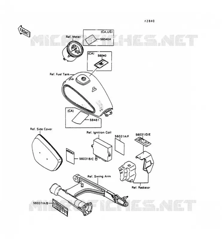 LABEL Kawasaki MOTOS 1500 1994 VN-15  VN1500-A8