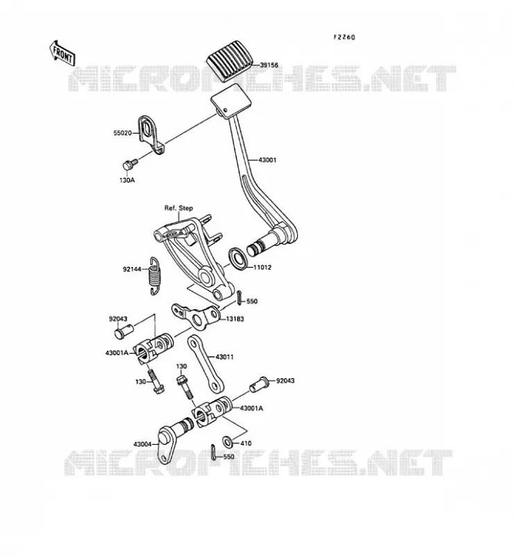PEDALE DE FREIN Kawasaki MOTOS 1500 1990 VN-15SE  VN1500-B4