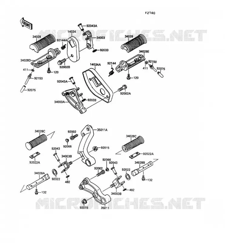 REPOSE PIED Kawasaki MOTOS 1500 1992 VN-15SE  VN1500-B6