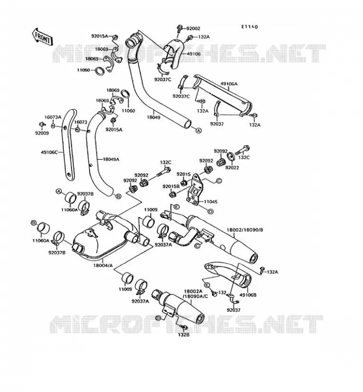 &Eacute;CHAPPEMENT Kawasaki MOTOS 1500 1995 VN-15  VN1500-C2