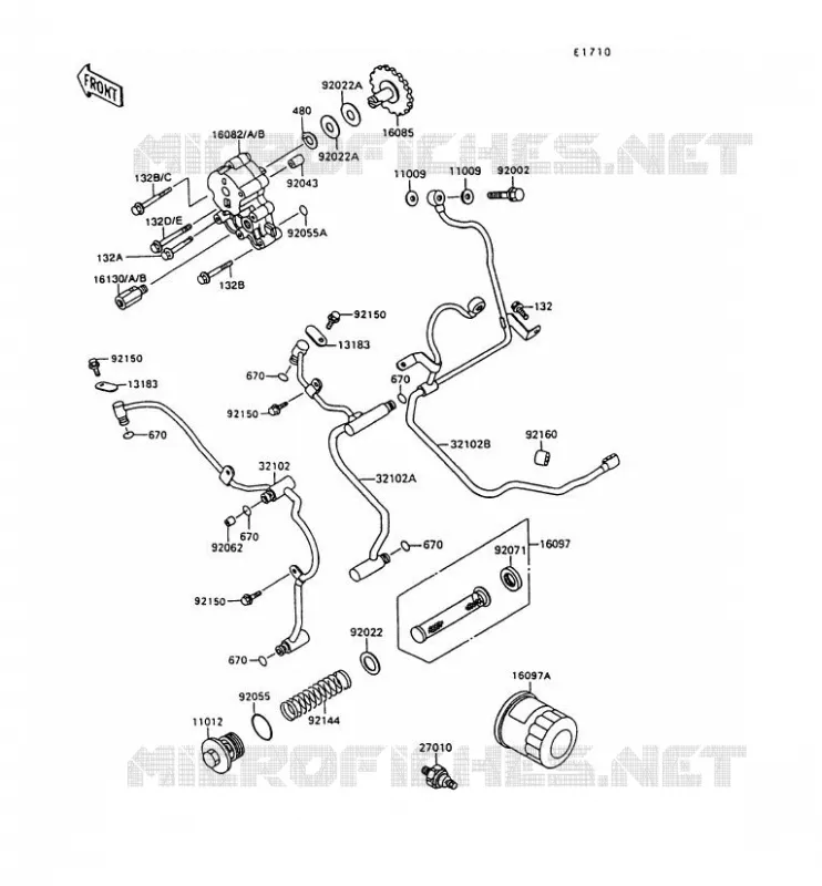 POMPE A HUILE/FILTRE &Agrave; HUILE Kawasaki MOTOS 1500 1997 VN-15  VN1500-C4
