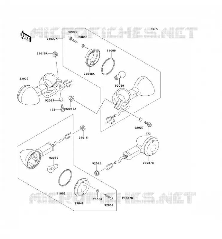 CLIGNOTANTS Kawasaki MOTOS 1500 1996 VN1500 CLASSIC  VN1500-D1
