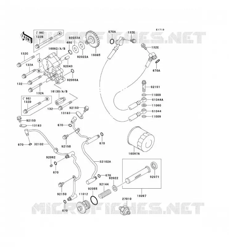 POMPE A HUILE Kawasaki MOTOS 1500 1997 VN1500 CLASSIC  VN1500-D2