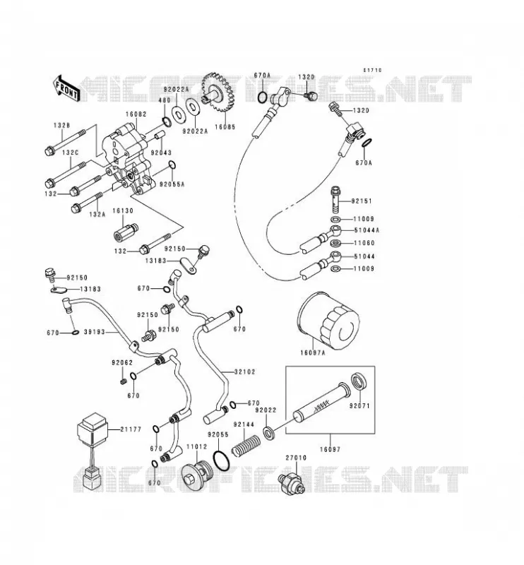 POMPE A HUILE Kawasaki MOTOS 1500 1999 VN1500 CLASSIC  VN1500-E2