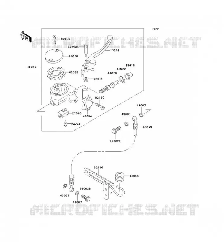 MAITRE CYLINDRE AV Kawasaki MOTOS 1500 1998 VN1500 CLASSIC  VN1500-F1