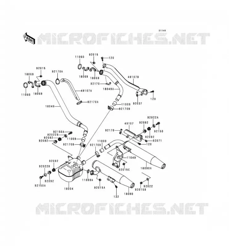 &Eacute;CHAPPEMENT Kawasaki MOTOS 1500 1999 VN1500 CLASSIC  VN1500-F2
