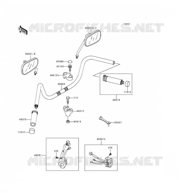 GUIDON Kawasaki MOTOS 1500 1999 VN1500 CLASSIC  VN1500-F2