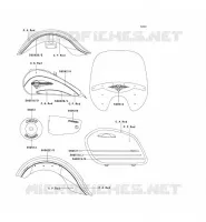 STICKER(C.A.RED/C.P.RED) pour Kawasaki VN1500 CLASSIC TOURER 1999