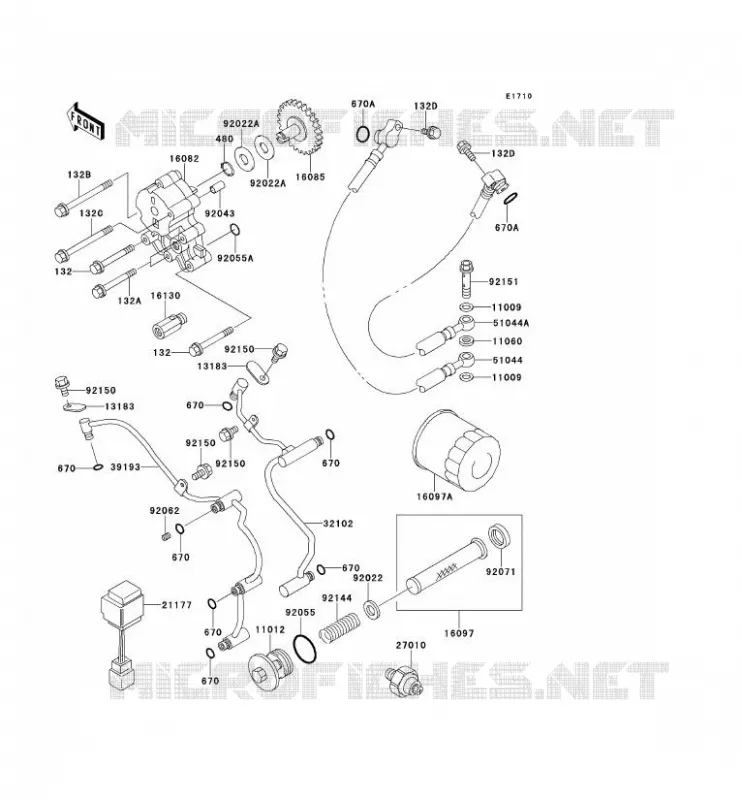 POMPE A HUILE/FILTRE &Agrave; HUILE Kawasaki MOTOS 1500 2000 VN1500 CLASSIC TOURER  VN1500-G2A
