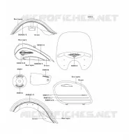 STICKER(BOULOGNE/VERT) pour Kawasaki VN1500 CLASSIC TOURER 2001