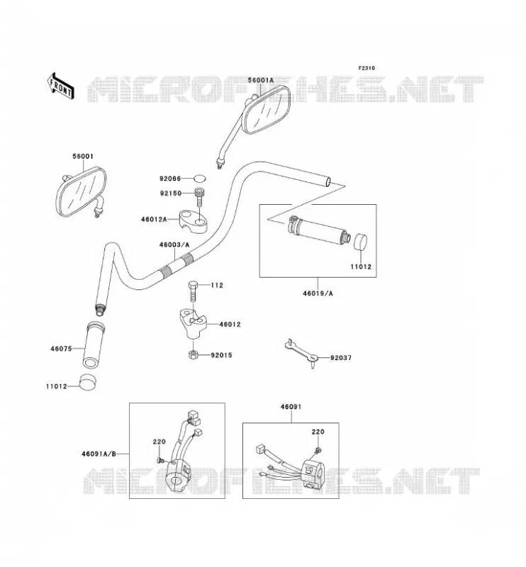 GUIDON Kawasaki MOTOS 1500 2001 VN1500 CLASSIC TOURER  VN1500-G3
