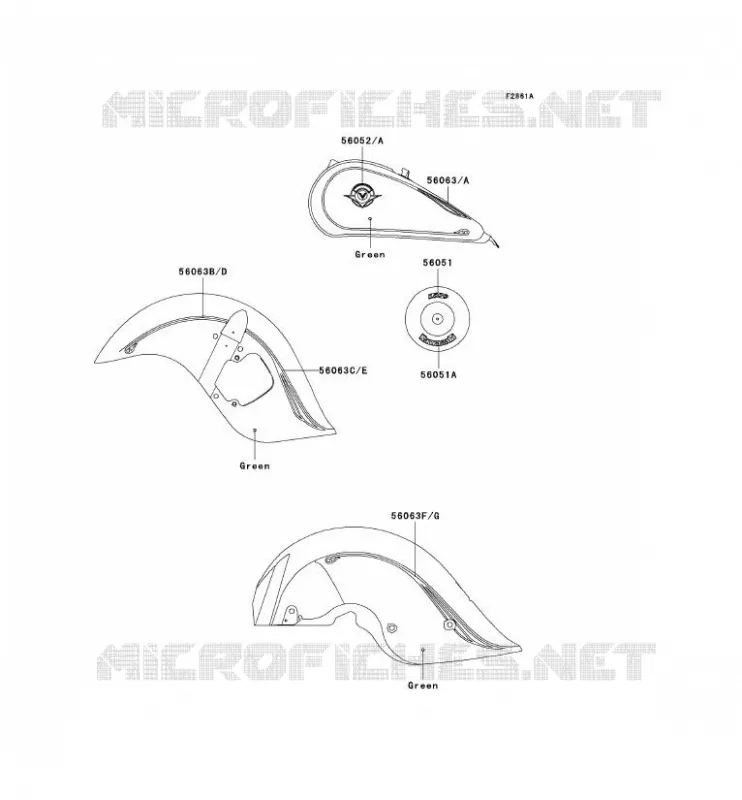STICKER(GREEN) Kawasaki MOTOS 1500 2000 VN1500 DRIFTER  VN1500-J2