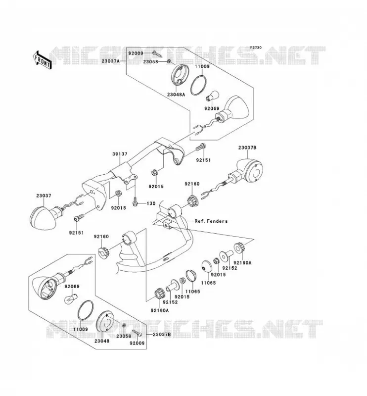 CLIGNOTANTS Kawasaki MOTOS 1500 2000 VN1500 DRIFTER  VN1500-J2