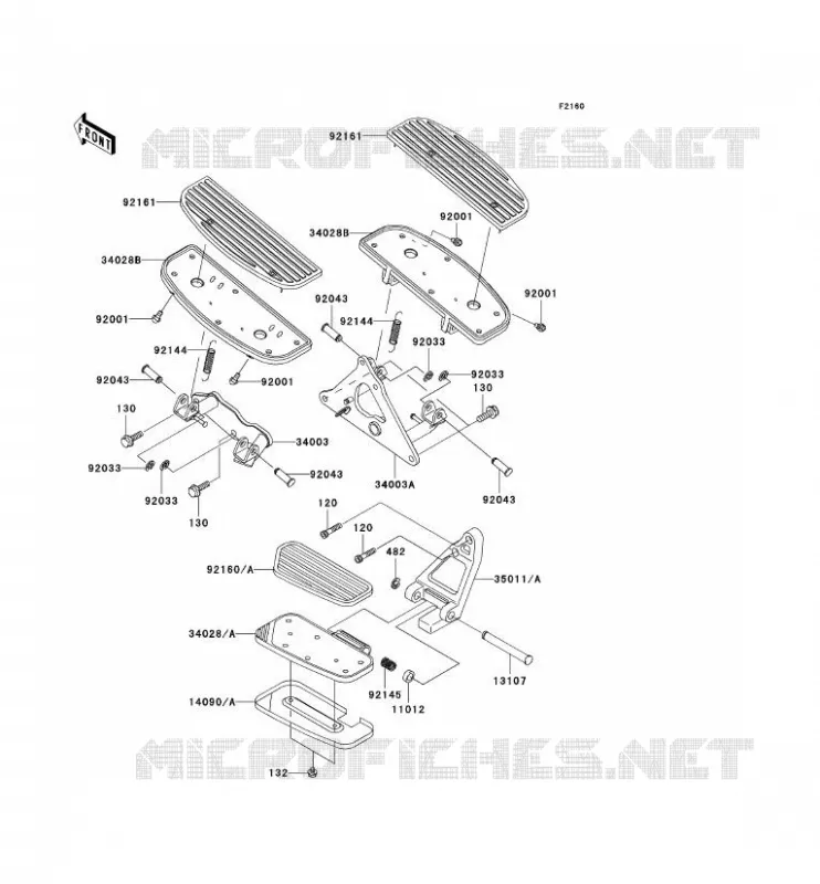 REPOSE PIED Kawasaki MOTOS 1500 2001 VN1500 CLASSIC TOURER FI  VN1500-L2