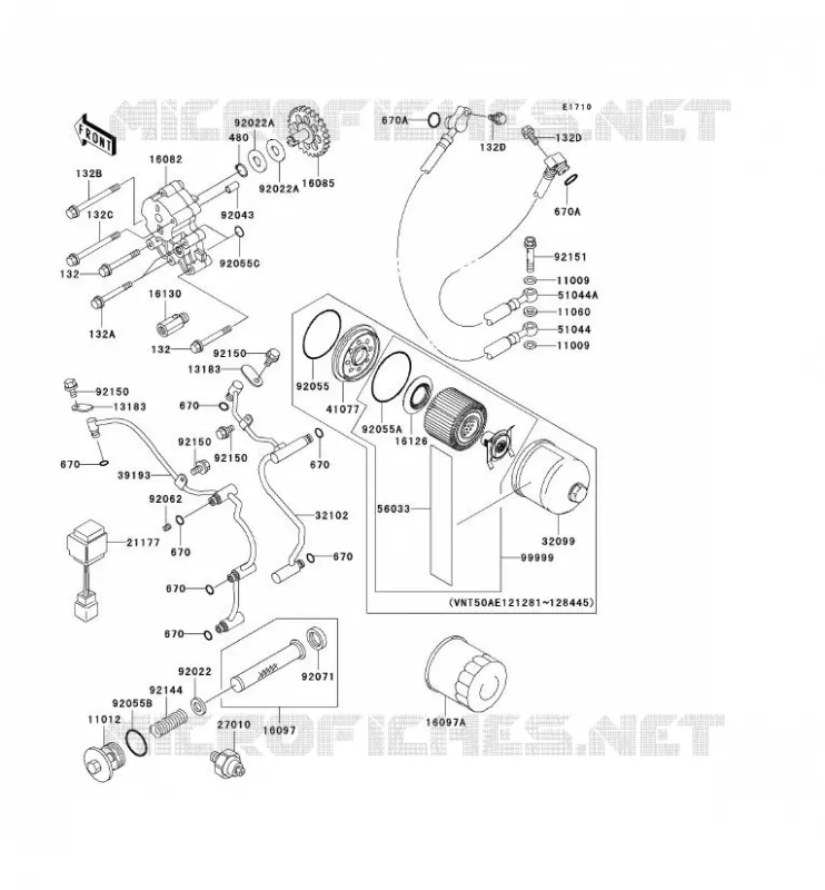 POMPE A HUILE/FILTRE &Agrave; HUILE Kawasaki MOTOS 1500 2002 VN1500 CLASSIC TOURER FI  VN1500-L3