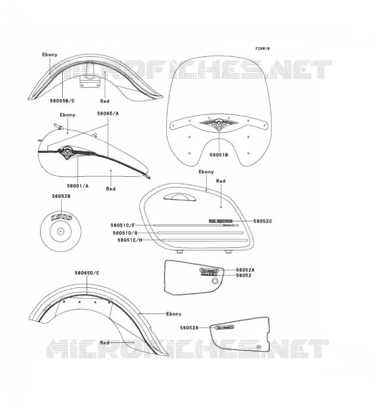 STICKER(EBONY/ROUGE) Kawasaki MOTOS 1500 2002 VN1500 CLASSIC TOURER FI  VN1500-L3