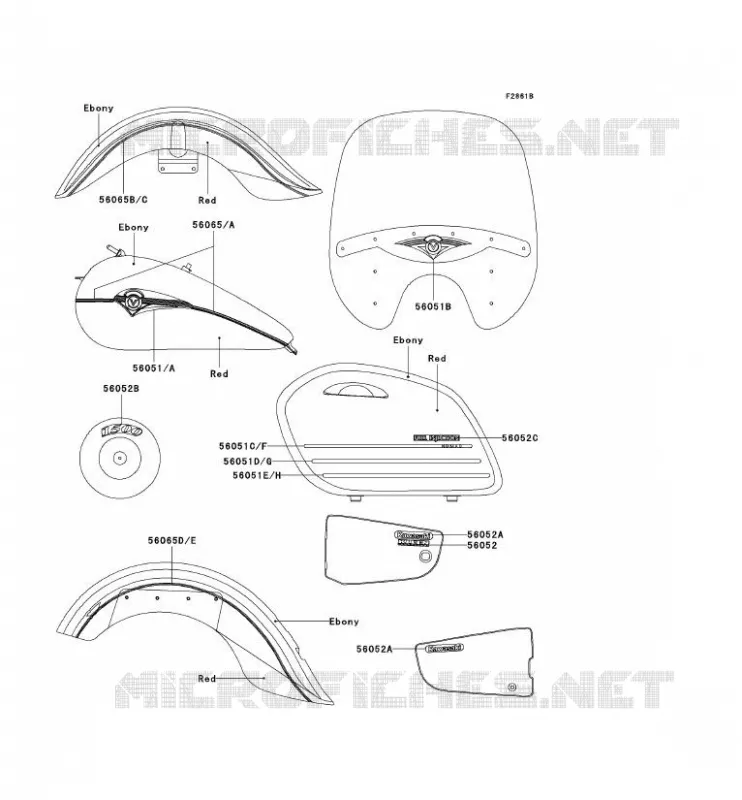 STICKER(EBONY/ROUGE) Kawasaki MOTOS 1500 2002 VN1500 CLASSIC TOURER FI  VN1500-L3
