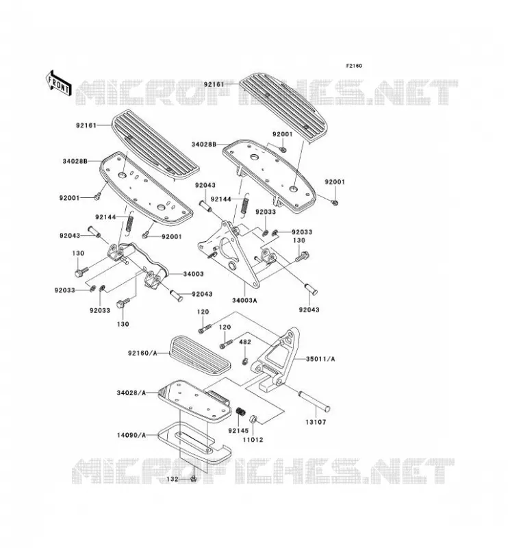 REPOSE PIED Kawasaki MOTOS 1500 2002 VN1500 CLASSIC TOURER FI  VN1500-L3H