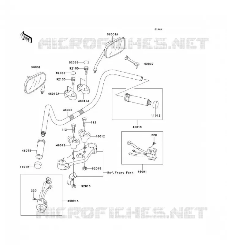 GUIDON Kawasaki MOTOS 1500 2001 VN1500 CLASSIC FI  VN1500-N2