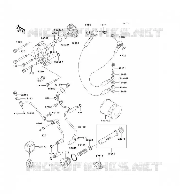 POMPE A HUILE/FILTRE &Agrave; HUILE Kawasaki MOTOS 1500 2001 VN1500 CLASSIC FI  VN1500-N2