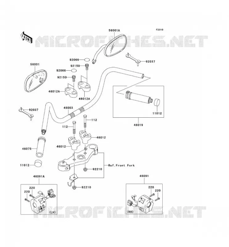 GUIDON Kawasaki MOTOS 1500 2008 VN1500 CLASSIC  VN1500N8FA