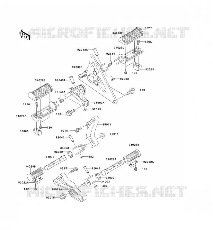 REPOSE PIED Kawasaki MOTOS 1500 2003 VN1500 MEAN STREAK  VN1500-P2