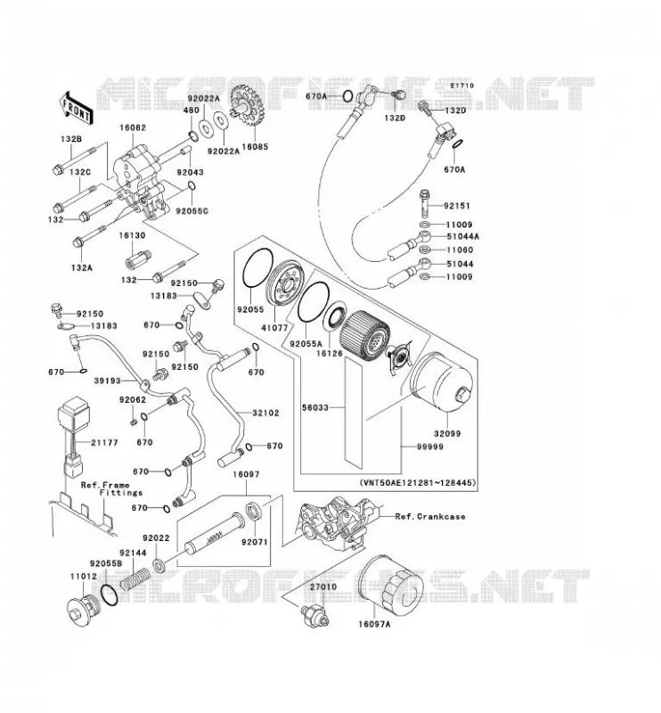 POMPE A HUILE/FILTRE &Agrave; HUILE Kawasaki MOTOS 1500 2003 VN1500 MEAN STREAK  VN1500-P2