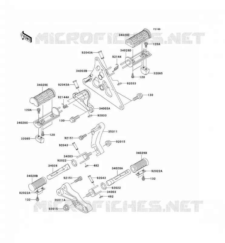 REPOSE PIED Kawasaki MOTOS 1500 2003 VN1500 MEAN STREAK  VN1500-P2