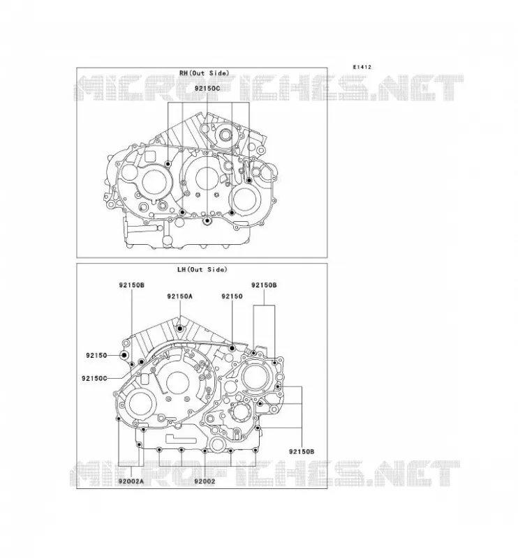 BOULON CARTER MOTEUR Kawasaki MOTOS 1500 2002 VN1500 DRIFTER  VN1500-R2