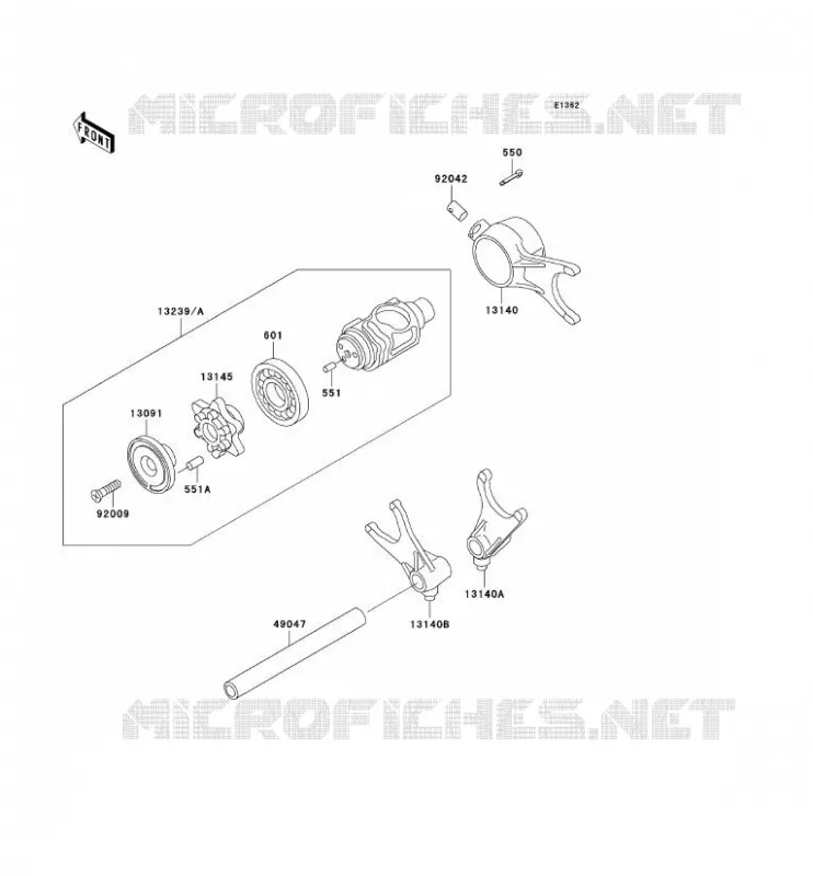FOURCHETTE/BARRILLET DE SELECTION Kawasaki MOTOS 1500 2002 VN1500 DRIFTER  VN1500-R2H