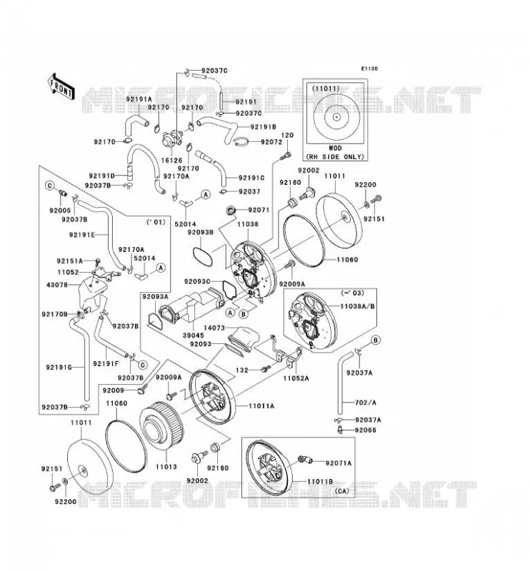 FILTRE A AIR Kawasaki MOTOS 1500 2004 VN1500 DRIFTER  VN1500-R4