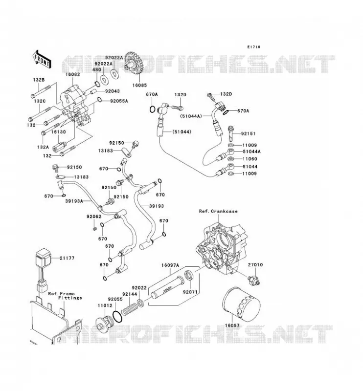 POMPE A HUILE/FILTRE &Agrave; HUILE Kawasaki MOTOS 1600 2007 VN1600 CLASSIC  VN1600A7F
