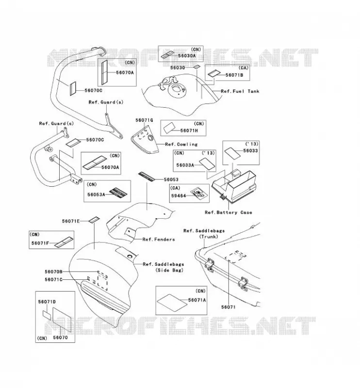 LABEL Kawasaki MOTOS 1700 2013 VN1700 VOYAGER  VN1700ADF