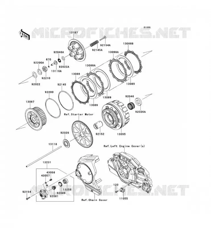 EMBRAYAGE Kawasaki MOTOS 1700 2013 VN1700 NOMAD  VN1700CDF