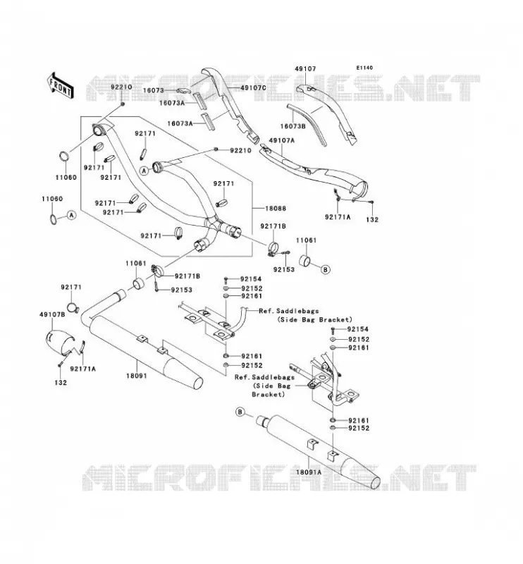 &Eacute;CHAPPEMENT Kawasaki MOTOS 1700 2013 VN1700 NOMAD  VN1700CDF