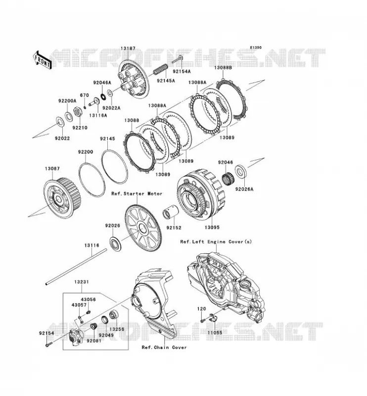 EMBRAYAGE Kawasaki MOTOS 1700 2011 VN1700 CLASSIC TOURER ABS  VN1700DBF