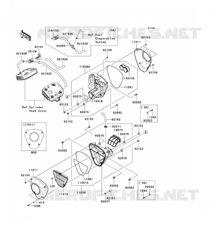 FILTRE A AIR Kawasaki MOTOS 1700 2012 VN1700 CLASSIC  VN1700ECF