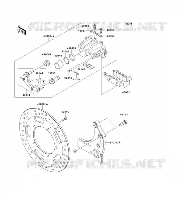 FREIN ARRIERE Kawasaki MOTOS 1700 2010 VN1700 CLASSIC ABS  VN1700FAF