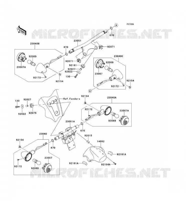 CLIGNOTANTS Kawasaki MOTOS 1700 2013 VN1700 CLASSIC ABS  VN1700FDF
