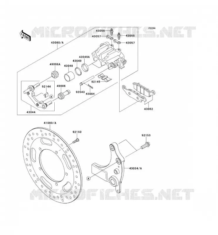 FREIN ARRIERE Kawasaki MOTOS 1700 2014 VN1700 CLASSIC ABS  VN1700FEF