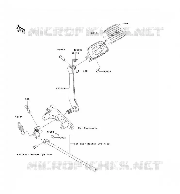 PEDALE DE FREIN/TORQUE LINK Kawasaki MOTOS 2000 2004 VN2000  VN2000-A1