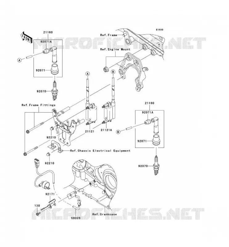 SYSTEME D&acute;ALLUMAGE Kawasaki MOTOS 2000 2004 VN2000  VN2000-A1
