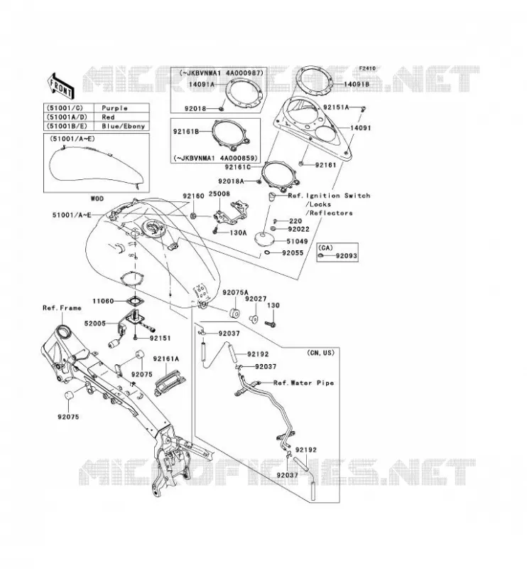 RESERVOIR CARBURANT Kawasaki MOTOS 2000 2004 VN2000  VN2000-A1
