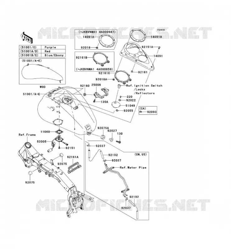 RESERVOIR CARBURANT Kawasaki MOTOS 2000 2004 VN2000  VN2000-A1