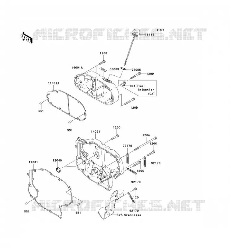 CARTER MOTEUR DROIT(S) Kawasaki MOTOS 2000 2005 VN2000  VN2000-A2