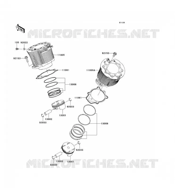 CYLINDRE/PISTON Kawasaki MOTOS 2000 2005 VN2000  VN2000-A2